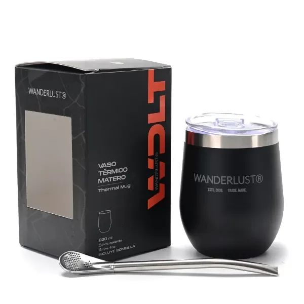 Producto - Vaso Térmico Matero con Tapa Hermética - NEGRO - 0