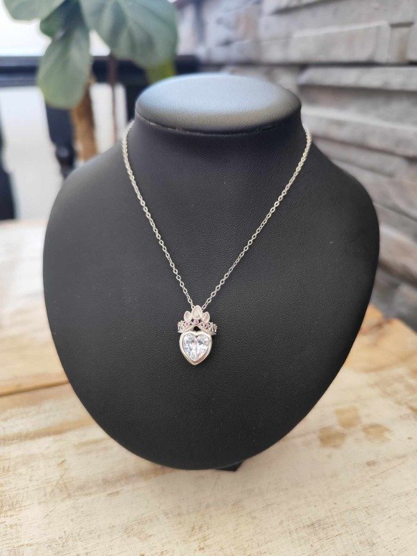 Producto - Collar corona rapunzel. Strass blanco. Acero quirúrgico.