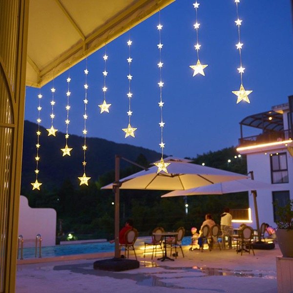 Producto - Cortina 100 Luces Estrella Navidad Led 3x0.7m Cálida Navidad