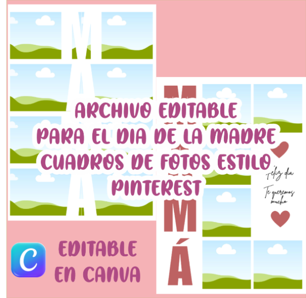 Producto - Cuadro de fotos estilo pinterest (Archivo editable)