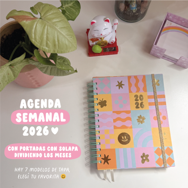 Producto - Agenda semanal 2026 - Con portadas a color! - PREVENTA