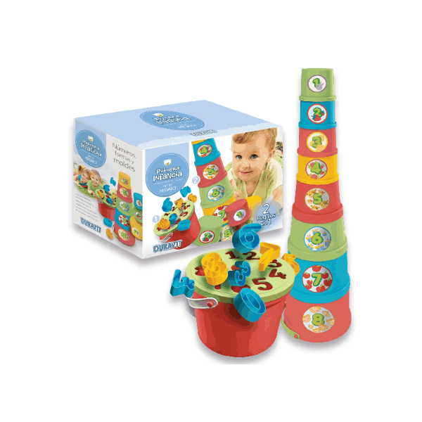 Producto - Set dos en uno - Balde con números - Maxi moldes apilables - Duravit
