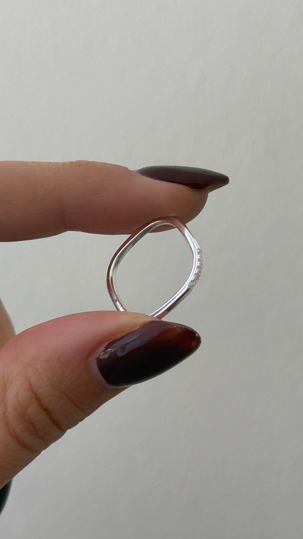 Producto - Anillo forma cuadrado fino cubic esquina 17mm P925 - 1