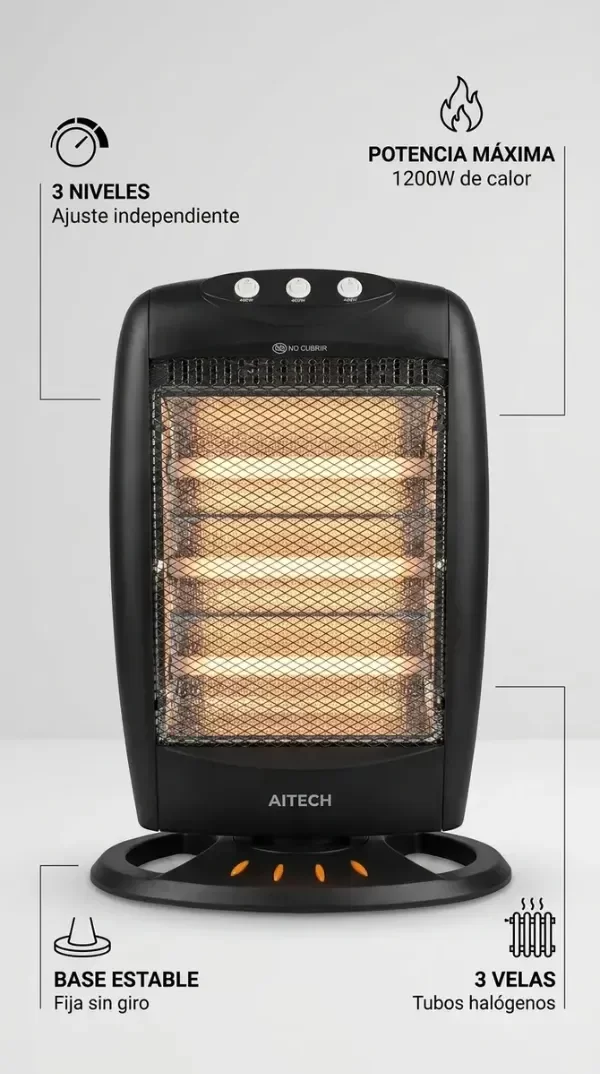 Producto - ESTUFA 3 VELAS 1200W - 3 NIVELES DE CALOR - 1