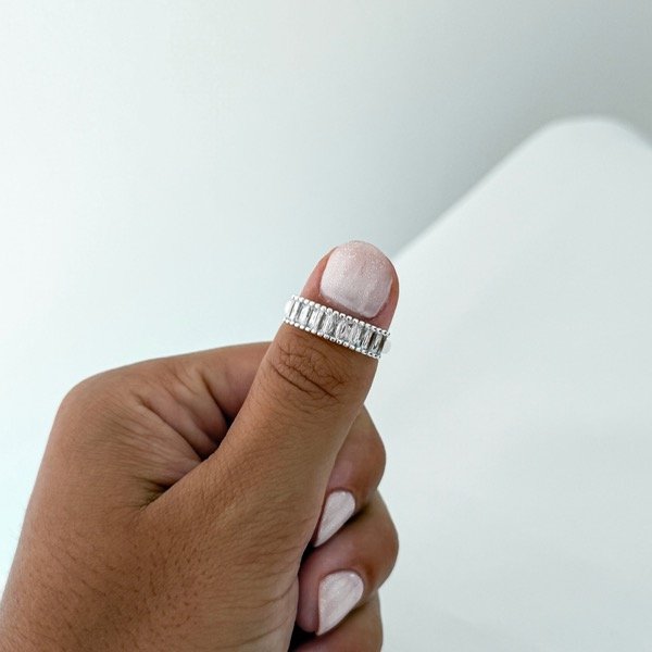 Producto - Anillo piedras (acero blanco)