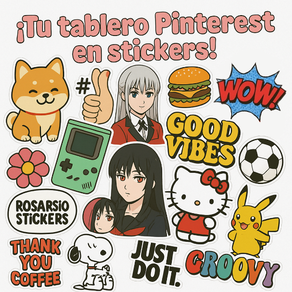 Producto - 50 Stickers de tu tablero Pinterest en 7cm