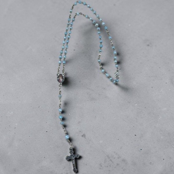 Producto - ROSARIO CHICO CON CUENTAS CELESTES CON CENTRO DE JESUS MISERICORDIOSO - ROS#97