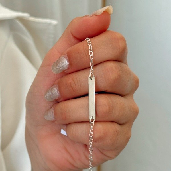 Producto - Pulsera Identificación Plata 925 Para Grabar