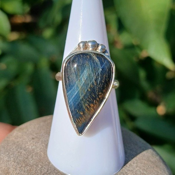 Producto - Anillo Plata 925 ojo de halcón - Talle 15