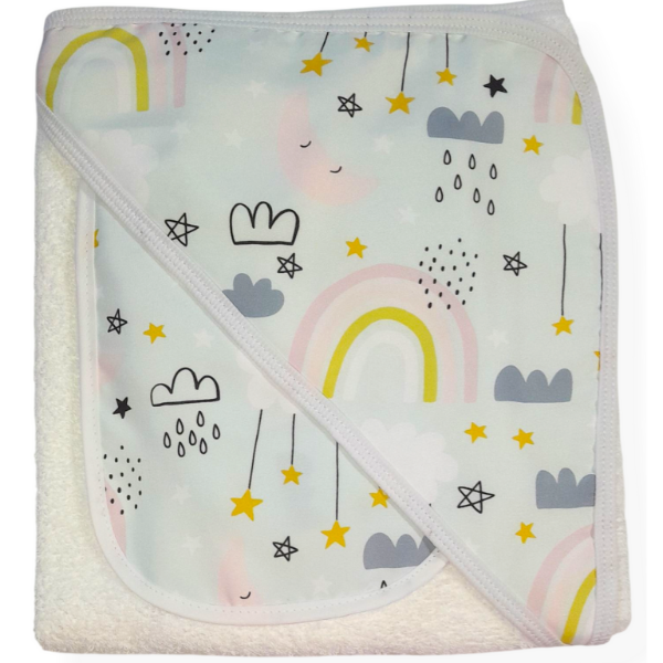 Producto - Toallon + babero + babita arcoiris