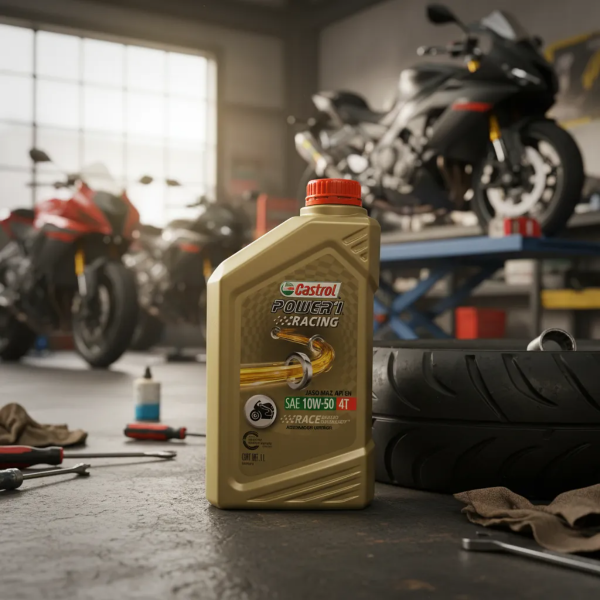 Producto - ACEITE CASTROL POWER 1 RACING 4T SINTETICO 10W50 DORADO - 0