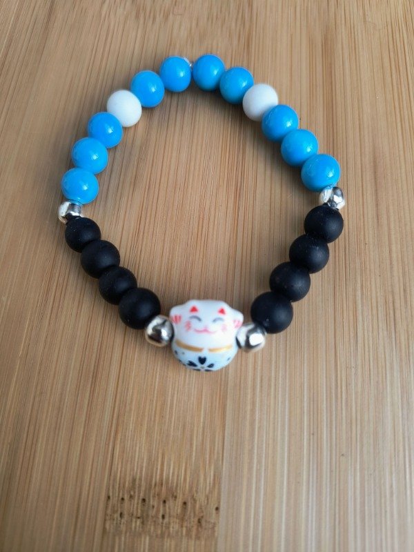 Producto - Pulsera gato de la suerte azul
