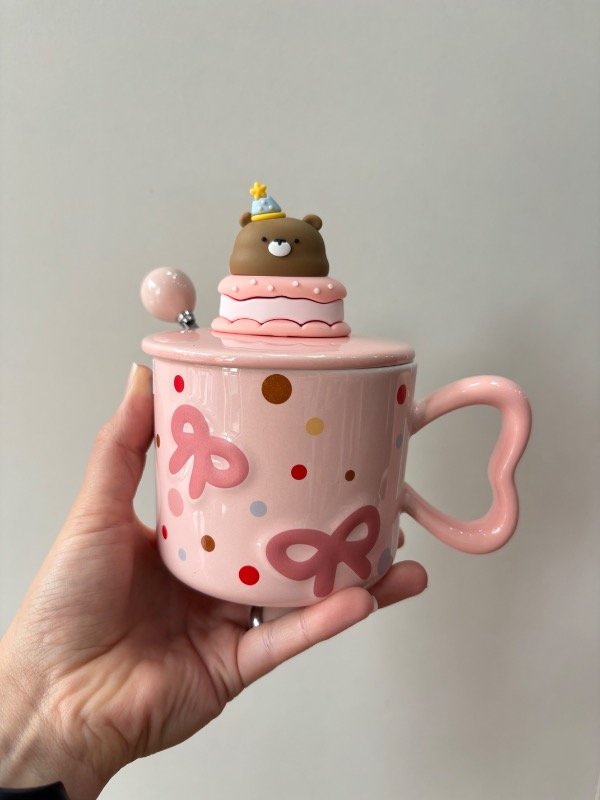 Producto - Taza Osito Torta con tapa y cuchara