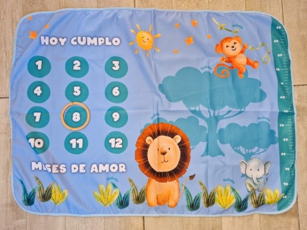 Producto - Manta de los meses LEÓN celeste