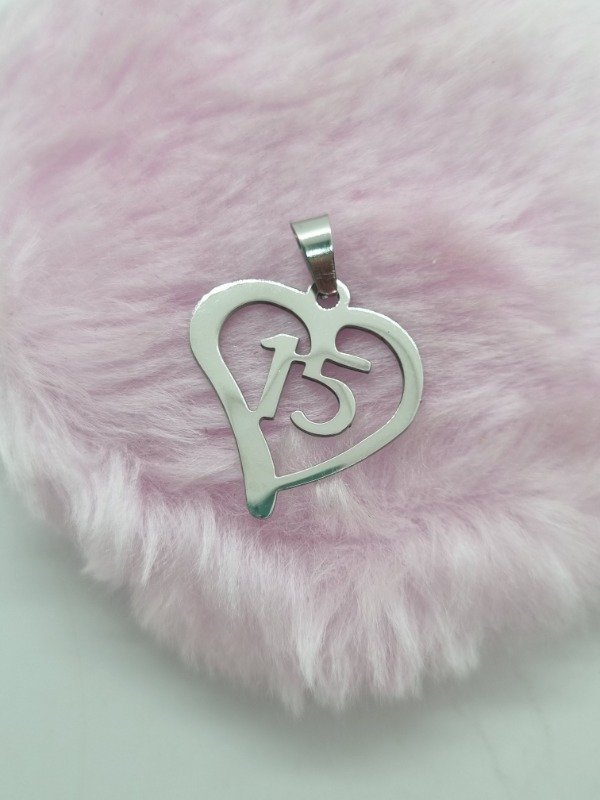 Producto - Dije acero quirúrgico corazon 15