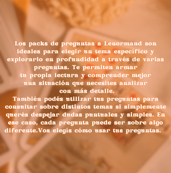 Producto - Pack X 5 preg ORÁCULO LENORMAND - 1