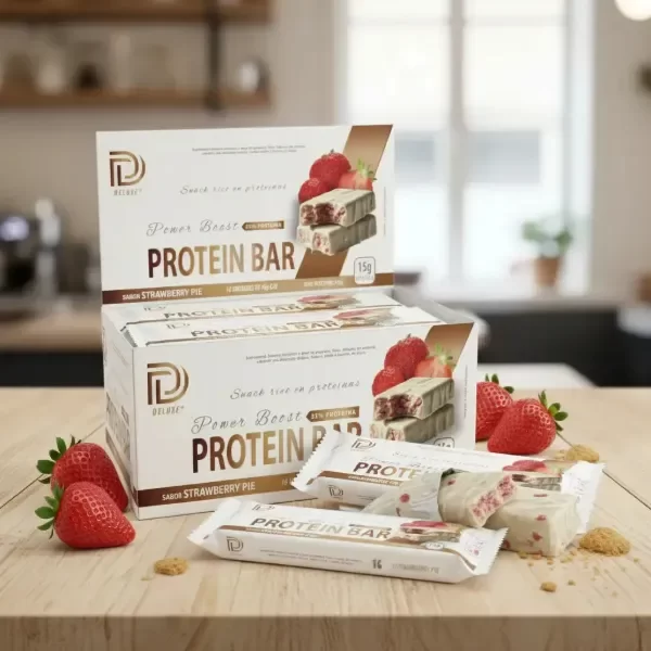 Producto - DELUXE - Protein Bar 16 unidades -  15gr de proteina x unidad - sabor frutilla - 1