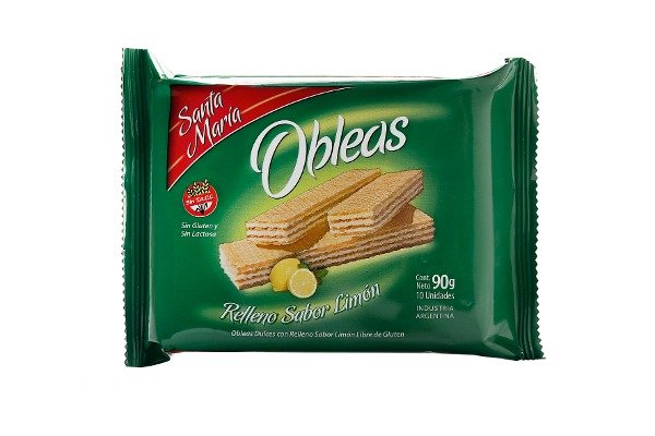 Producto - Galletitas obleas rellenas sabor limon Santa Maria