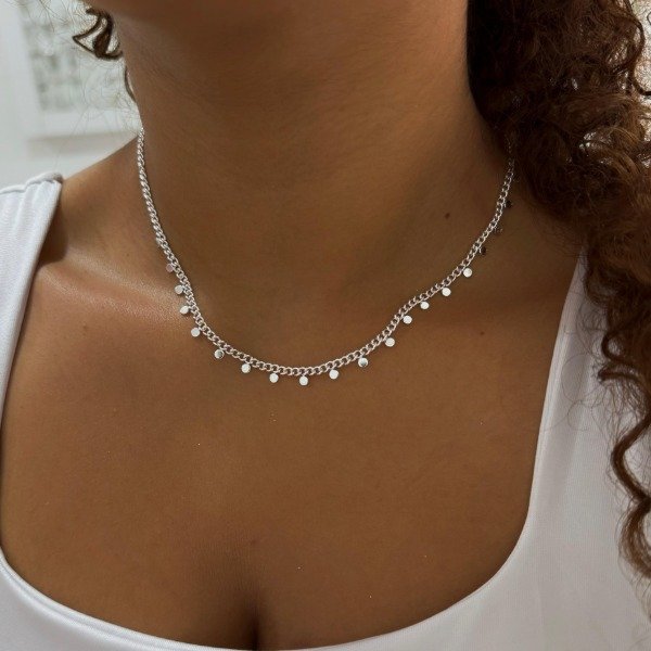 Producto - CHOKER BLANCO CON CIRCULOS LISOS