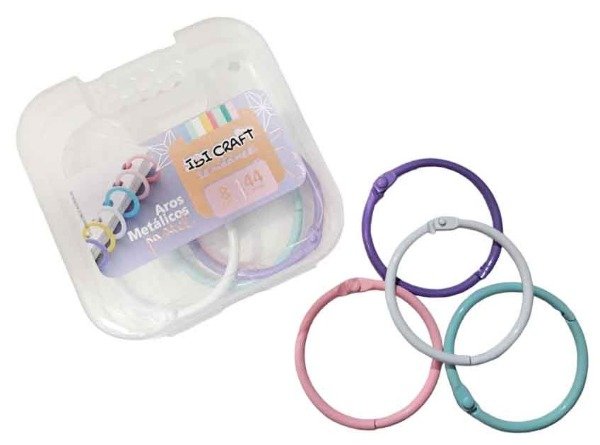 Producto - Aros Metalico Ibi Craft Pastel 44mm X8 Piezas