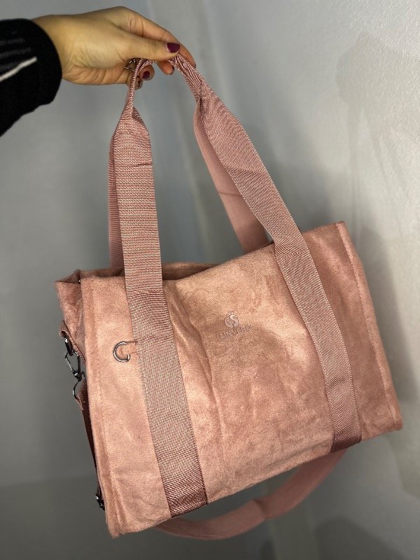 Producto - Bolso gamuza rosa