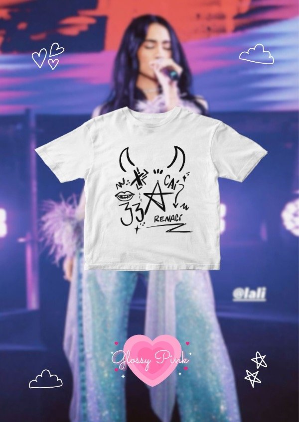 Producto - Baby Tee Lali Collage Icon - VINILO TEXTIL