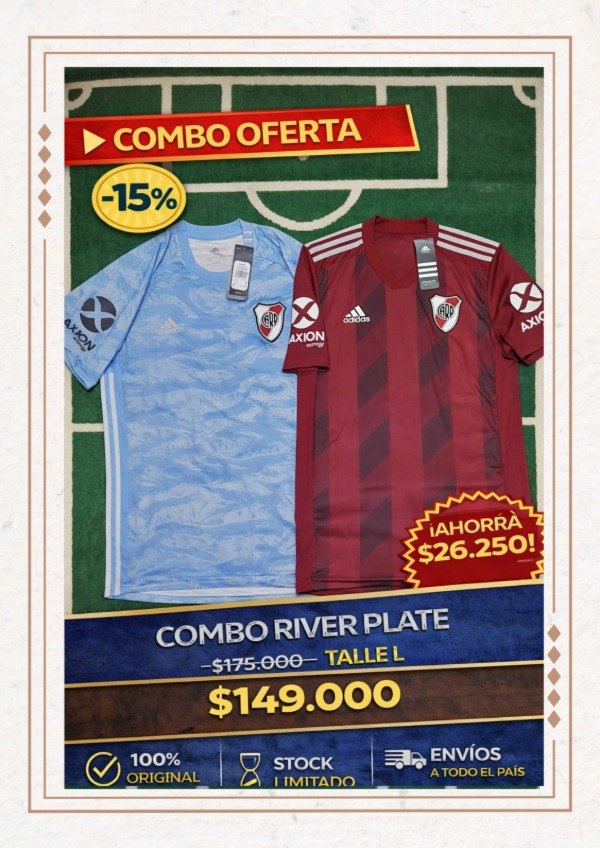 Producto - Combo River Plate Arquero + Suplente Torino Original Adidas Talle L