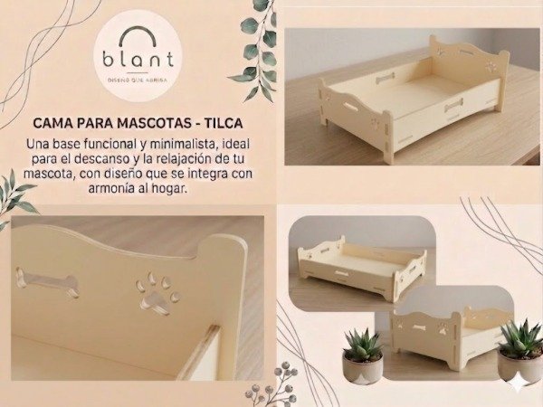 Producto - Camita Rustica Tilca para perros y gatos-blant - 7