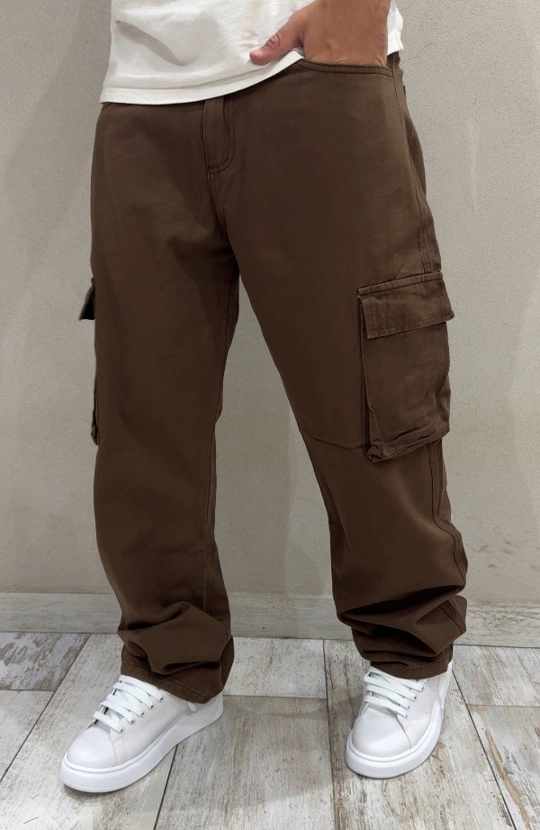Producto - Jean Cargo Mom Chocolate