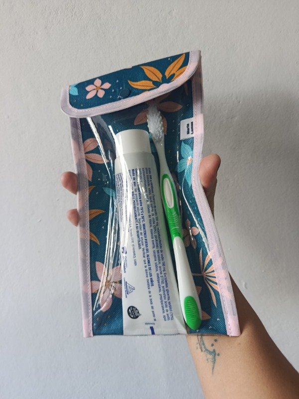 Producto - Estuche porta cepillos flores azules