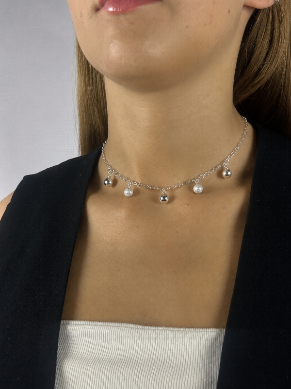 Producto - CHOCKER DE PLATA CON BOLITAS 0302