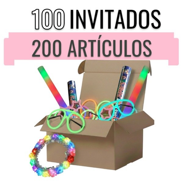 Producto - Combo Luminoso para 100 Invitados Ideal Fiesta de 15 con 200 Artículos