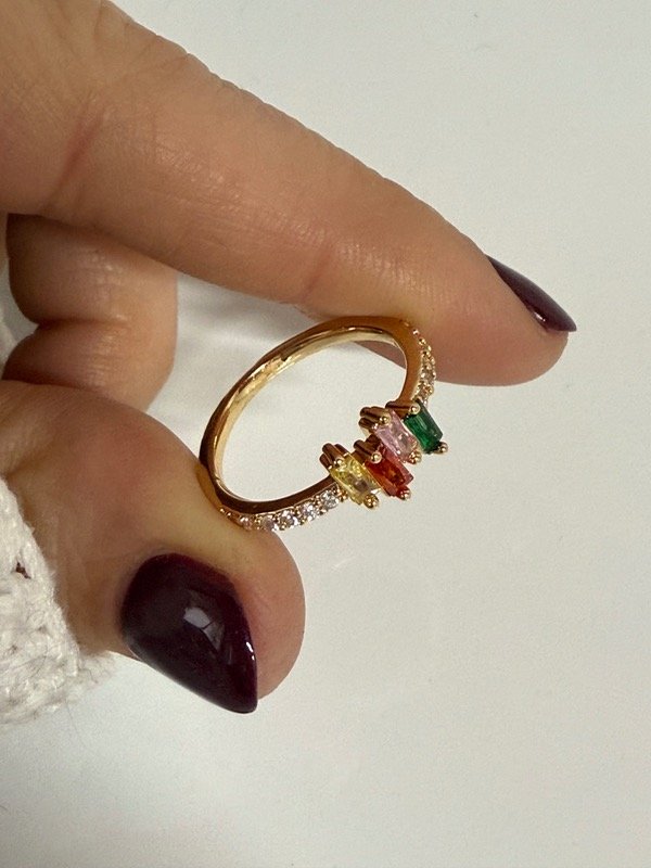 Producto - ND63 Anillo piedras cubik multicolor y micropave
