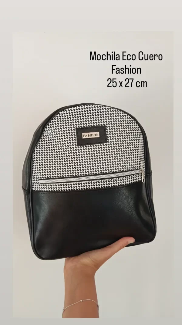 Producto - MOCHILA ECO CUERO FASHION NEGRA 1