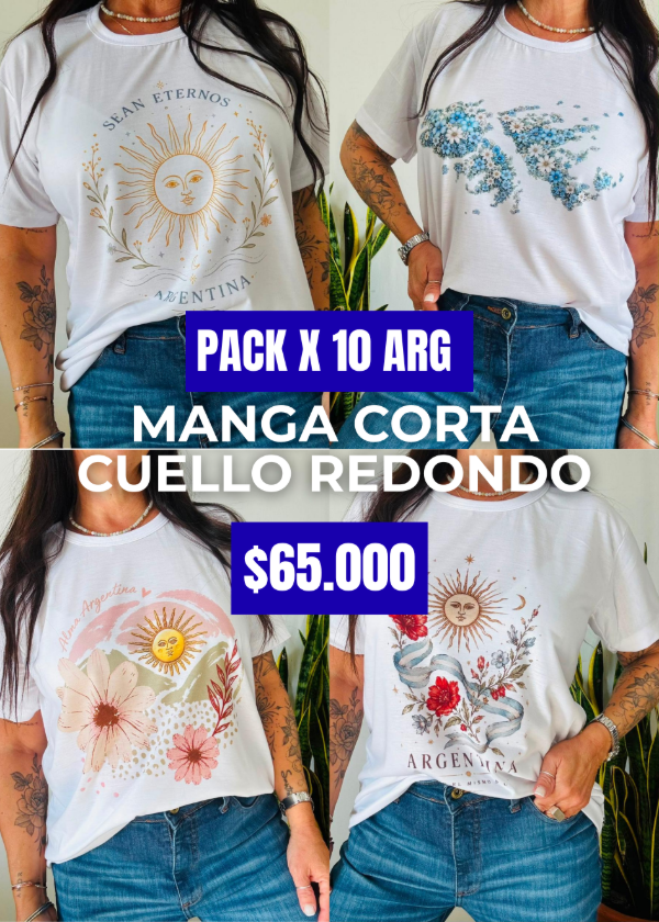Producto - Pack Mundial - 10 Remeras cuello redondo