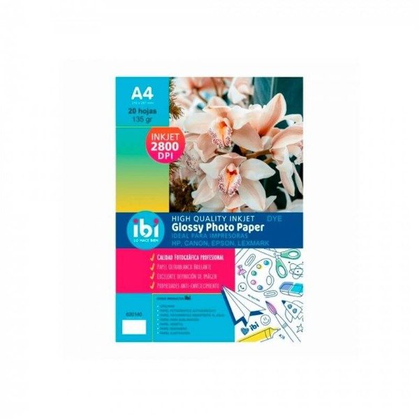 Producto - PAPEL FOTO IBICO A4 GLOSSY DE 135 GRS. X 20 HJS.