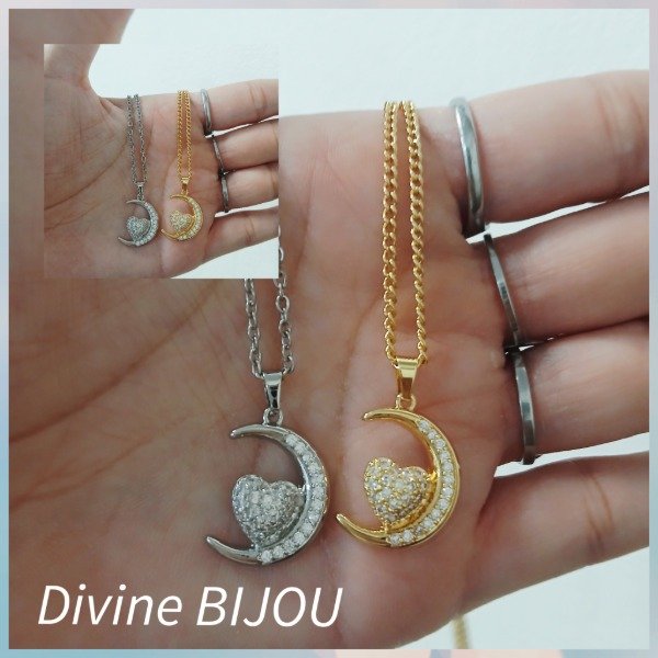 Producto - Collar luna strass acero