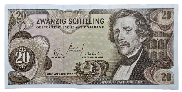 Producto - Austria 20 Schilling (1967) Puente Ferroviario Pick.142 -Aunc