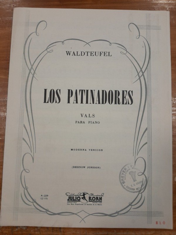 Producto - Los patinadores Vals Partitura J Korn - Waldteufel
