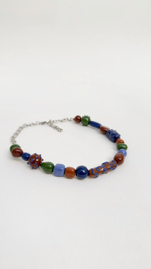 Producto - Collar textura marrones y azules - 2