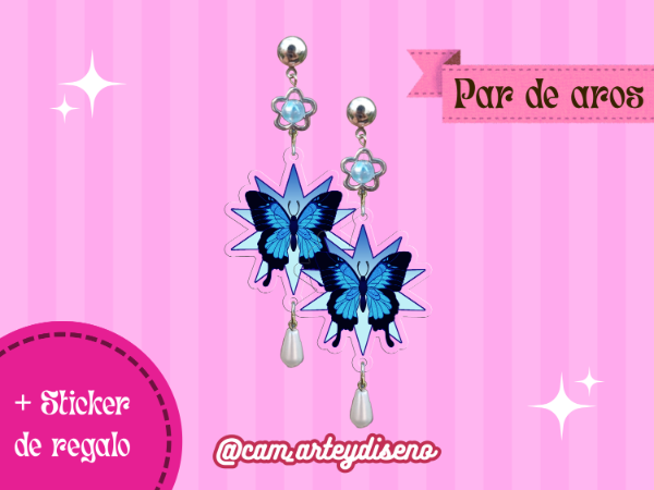 Producto - Par de aros Mariposas 2