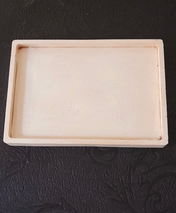 Producto - Bandeja rectangular con patina 15 x 10 cm