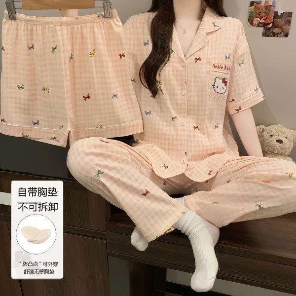 Producto - pijama a cuadros rosa de kitty - 0