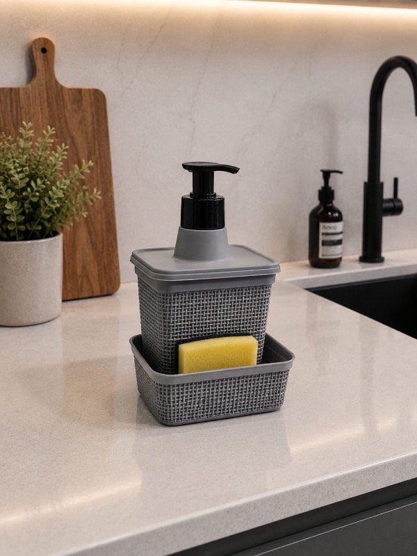 Producto - DISPENSER PORTA ESPONJA SÍMIL RATÁN