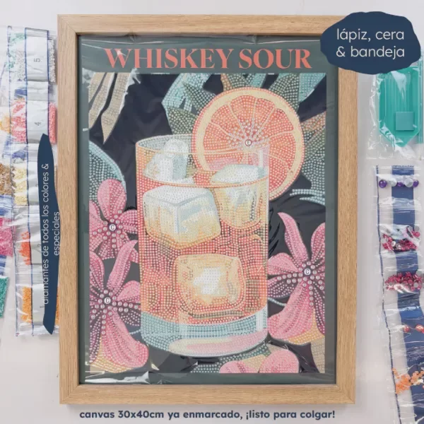 Producto - Whiskey Sour - Cuadro Diamond Painting Especial - 30x40cm