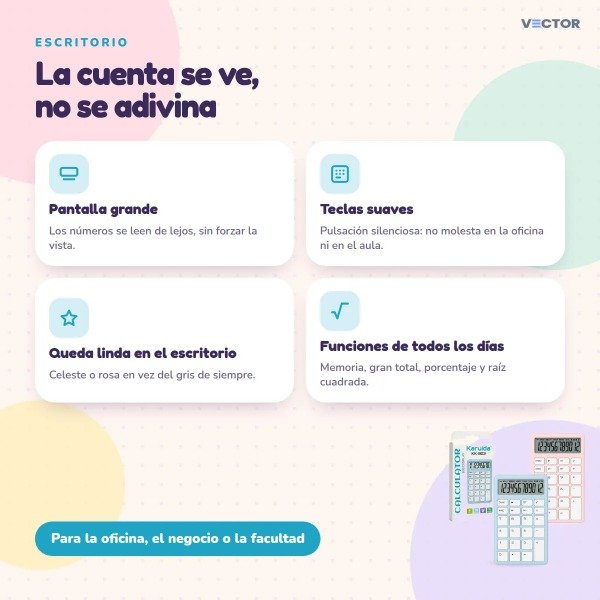Producto - Calculadora Digital Colores Pastel KARUIDA KK 803 ROSA - 5