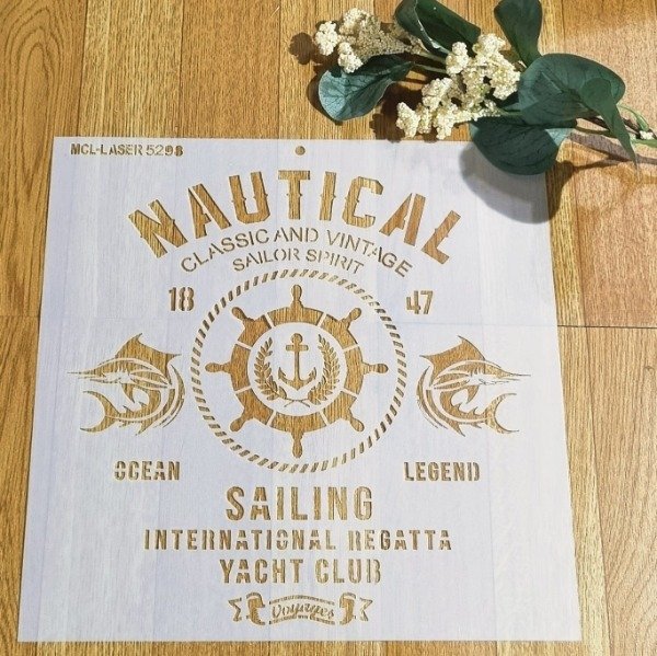 Producto - St 5298 de 25x25 cm  Stencil Nautica