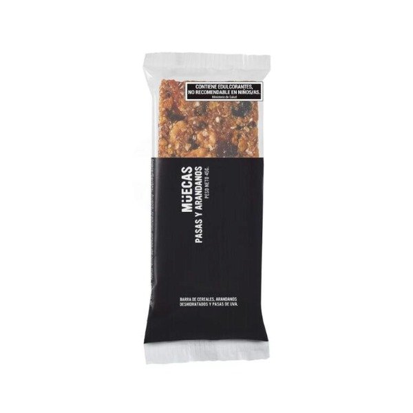 Producto - Barra de Cereal Sin Azucar Pasas y Arandanos x 45g MUECAS