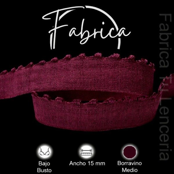 Producto - Bajo Busto Ondas Borravino medio 13mm nylon (1 metro)