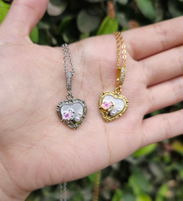 Producto - Collar corazon flor vintage
